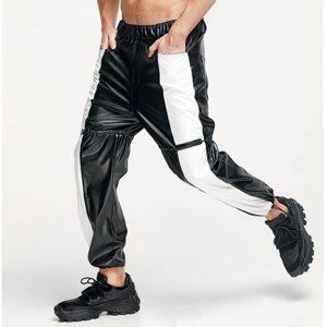 ORTTU Kim Black and White Faux Leather Pants M
